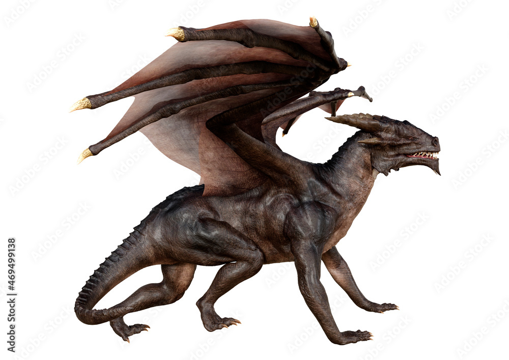 3D Rendering Fairy Tale Dragon on White 3D Rendering Fairy Tale Dragon on White