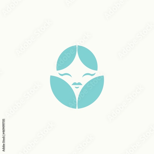 natural cute woman logo. vector illustration for business logo or icon