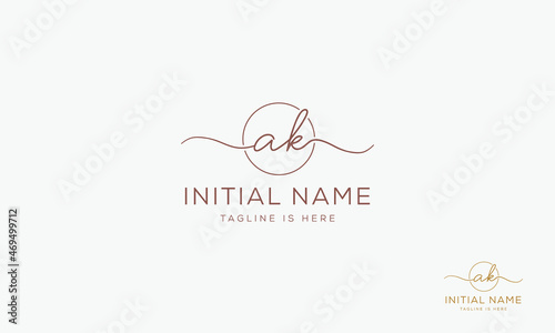 AK KA Signature initial logo template vector