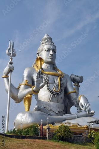 Majestic view of Shiva statue against the sky at Murdeshwar, India