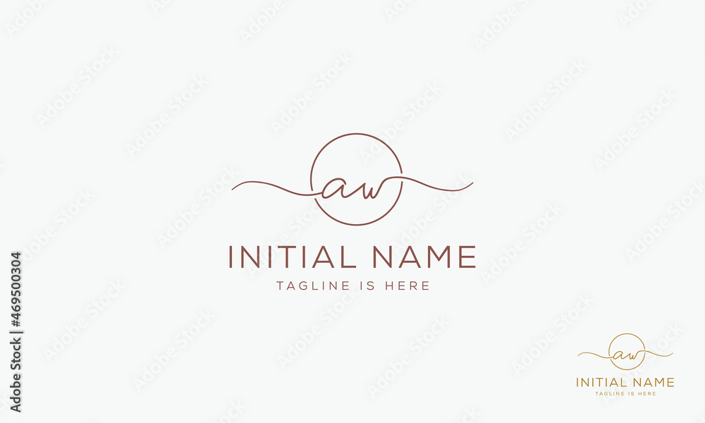 AW WA Signature initial logo template vector AW WA Signature initial logo template vector