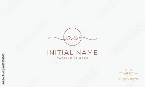 AX XA Signature initial logo template vector