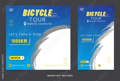 social media post bicycle with gradient and luxury design template