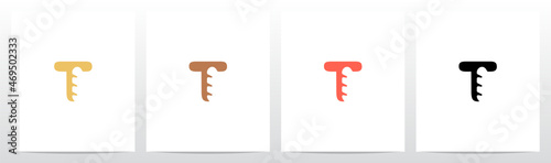Baguette On Letter Logo Design T