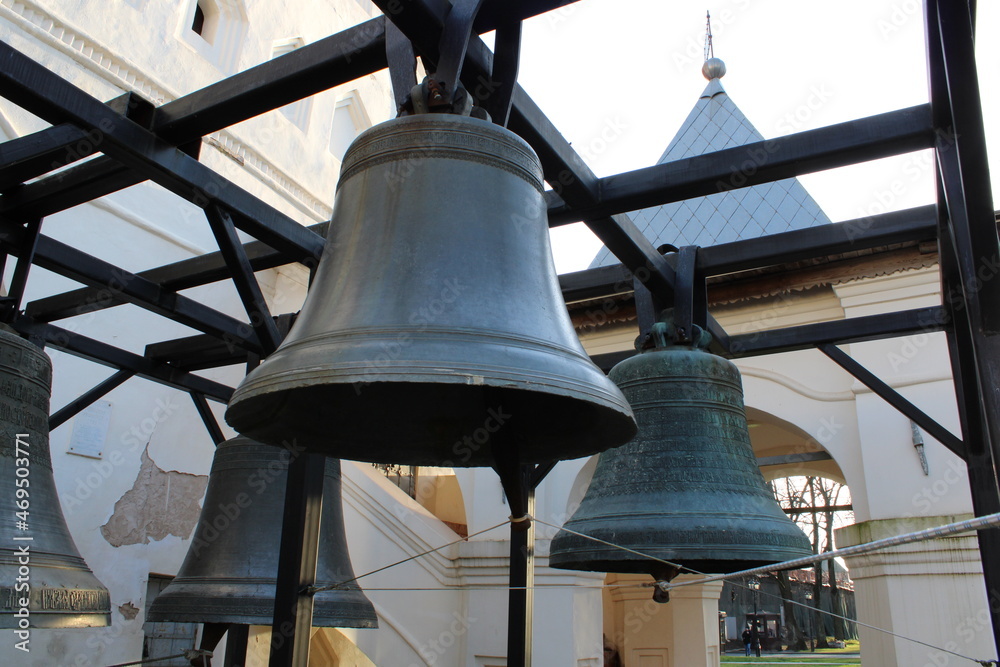 Ancient big bronze bells in the church