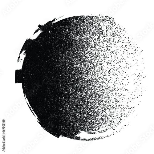 Glitch distorted geometric shape . Minimal art design . Noise destroyed circle logo . Trendy defect error shapes . Glitched frame .Broken effect .Grunge texture . Distressed element .vector 
