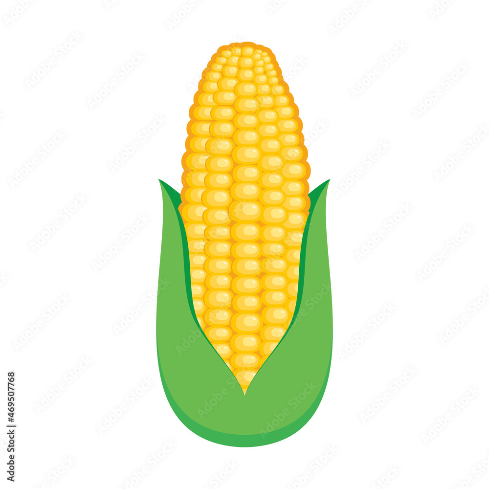 One yellow sweet corn cob icon vector. Corn cob icon isolated on a white background. Yellow ripe maize vector One yellow sweet corn cob icon vector. Corn cob icon isolated on a white background. Yellow ripe maize vector