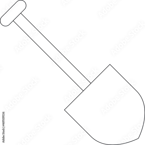 camping icons shovel and digging