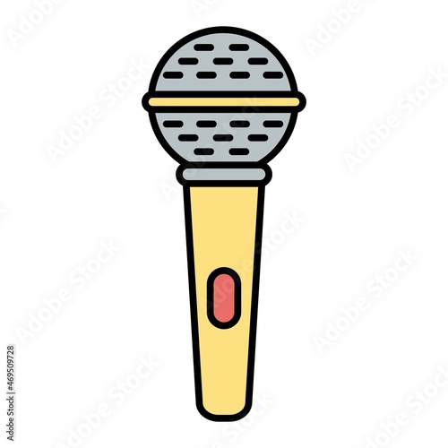 Vector Mic Filled Outline Icon Design