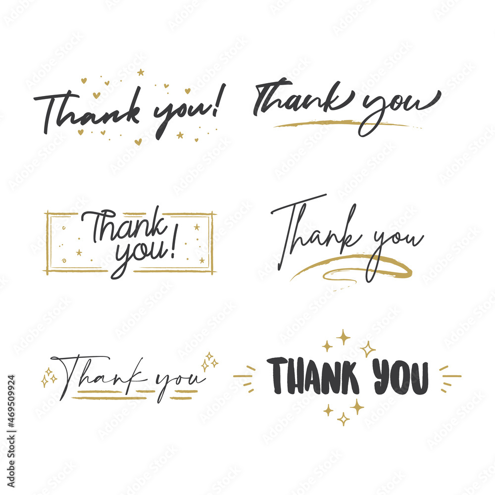 Thank You lettering compositions written with decorative calligraphic font. Bundle of gratitude phrase decorated with cute elements. Hand drawn thanks vector quotes. Thank You lettering compositions written with decorative calligraphic font. Bundle of gratitude phrase decorated with cute elements. Hand drawn thanks vector quotes.