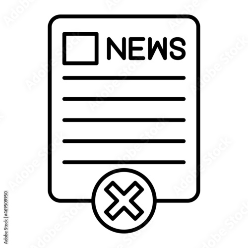 Vector Fake News Outline Icon Design