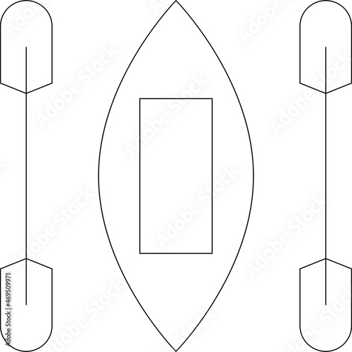 camping icons canoe and boat