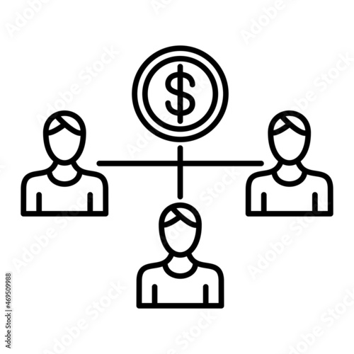 Vector Crowdfunding Outline Icon Design