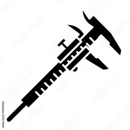 Vector Caliper Glyph Icon Design