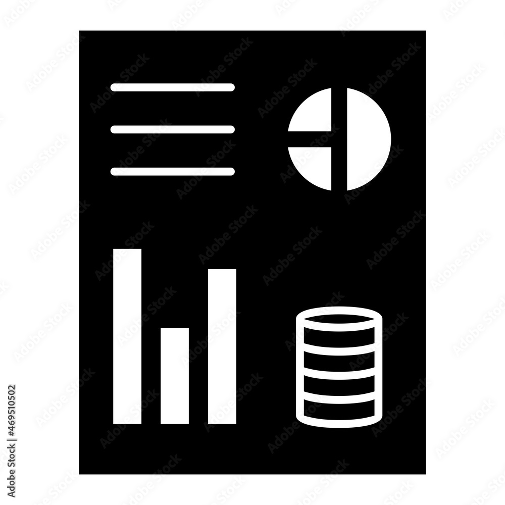 Vector Business Report Glyph Icon Design Vector Business Report Glyph Icon Design