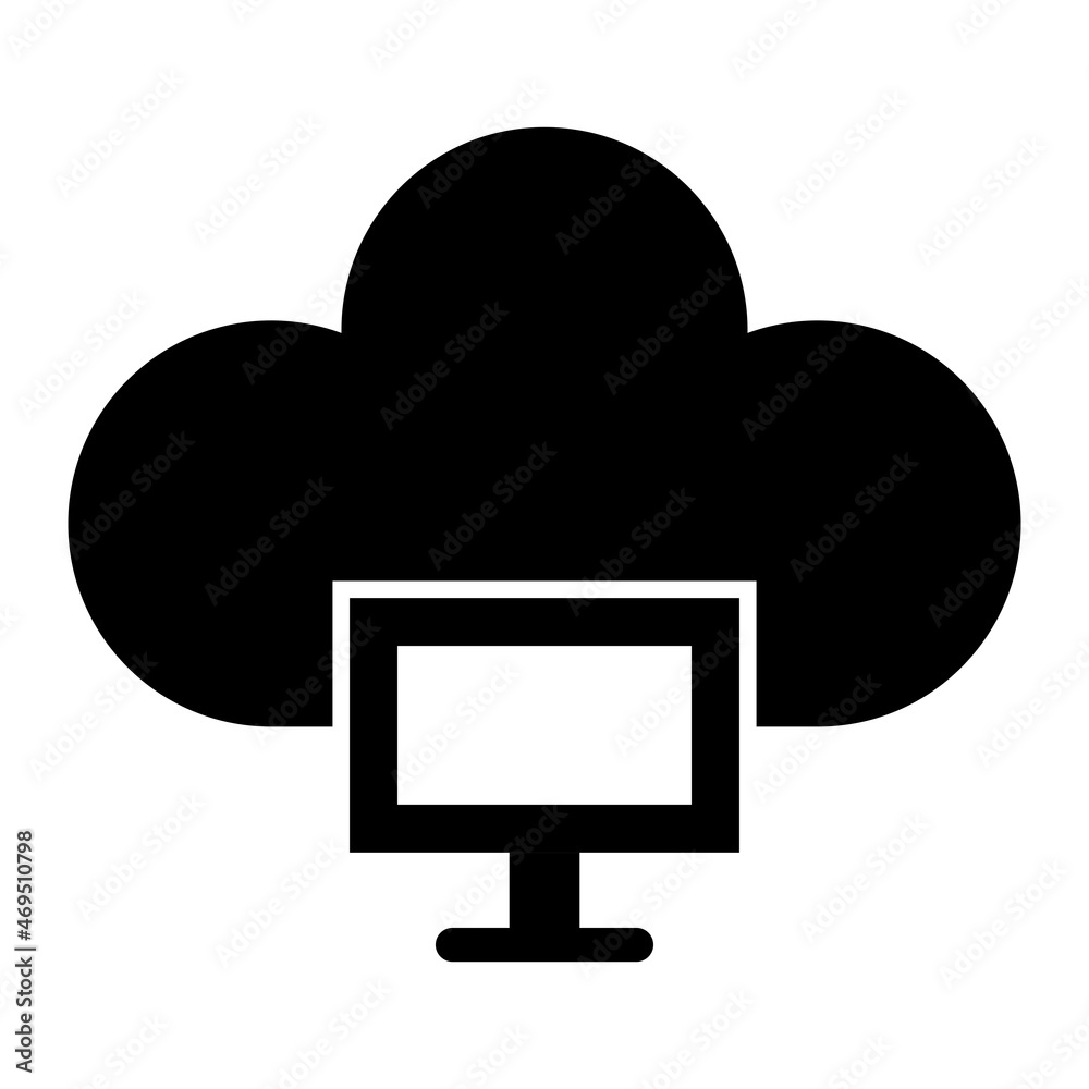 Vector Cloud Computing Glyph Icon Design Vector Cloud Computing Glyph Icon Design