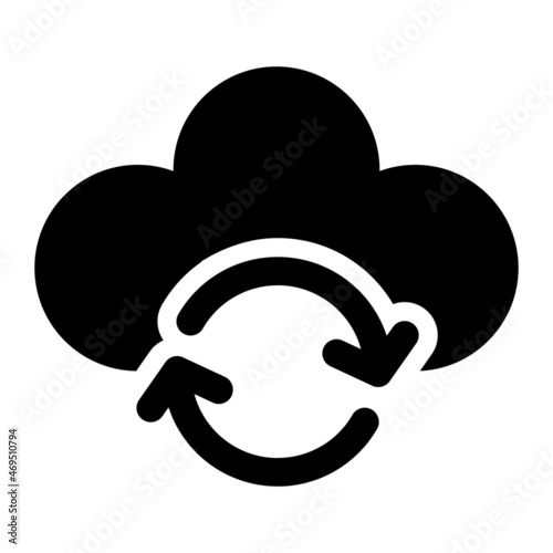 Vector Cloud Picture Glyph Icon Design