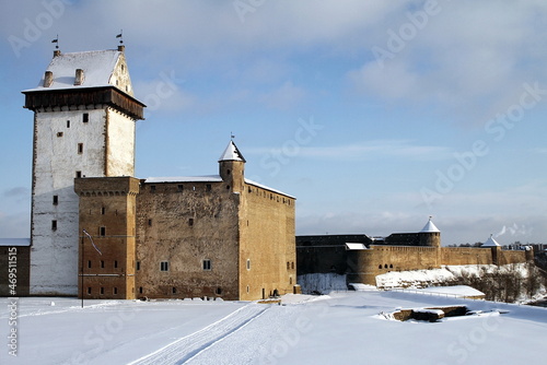 old castle in the snow