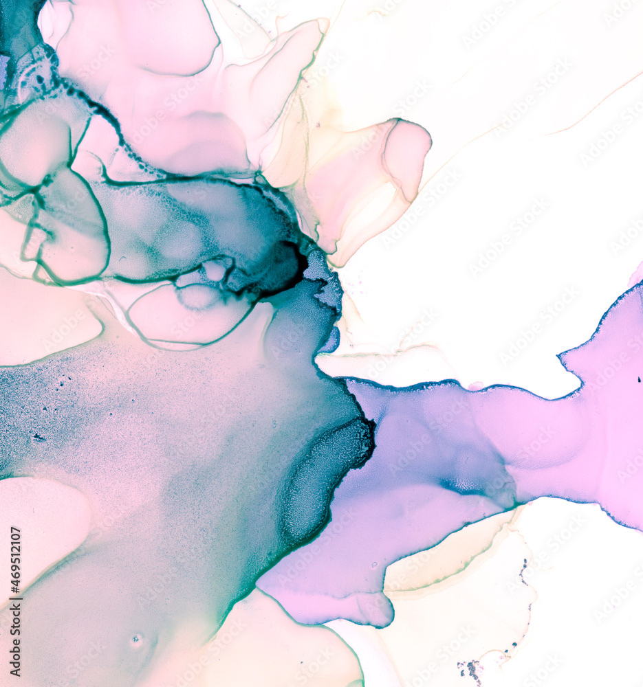 Fototapeta Alcohol Ink Texture. Art Hand Artistic Wall. Mix