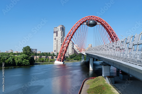 River and bridge in a big city