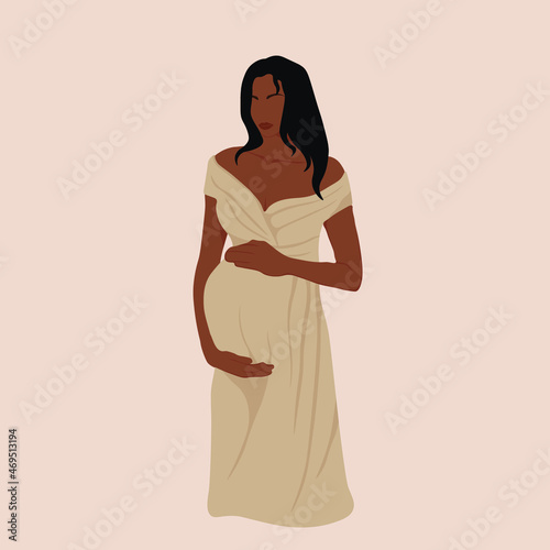 Photography Abstract Pregnant Woman, Mother Pregnancy. Black female.