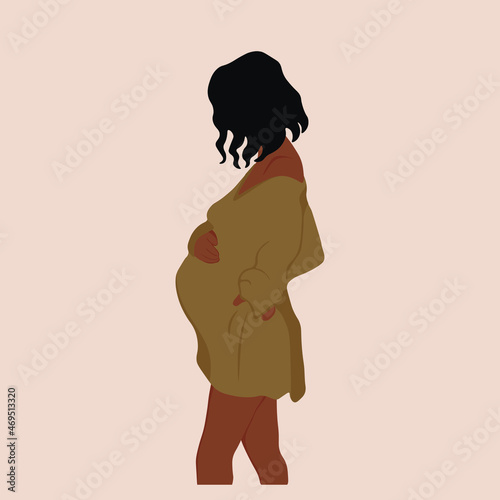 Photography Abstract Pregnant Woman, Mother Pregnancy. Black female.