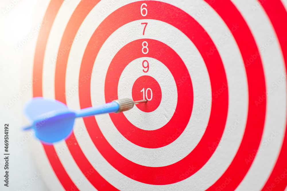 dartboard with arrow. creative concept idea for success with focus point on target to the winner in business with strategy management aim to leadership.