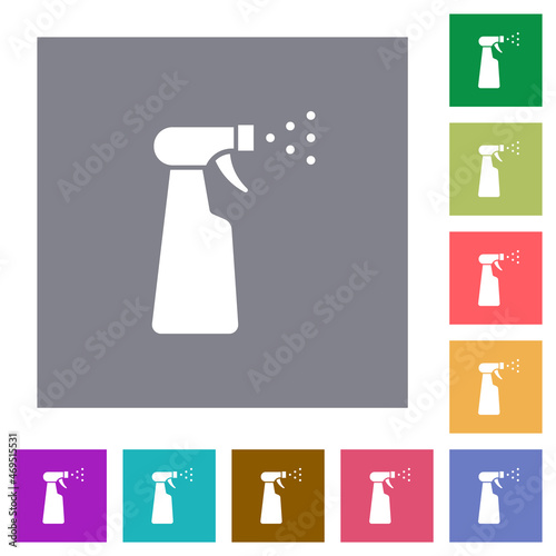 Spray bottle square flat icons