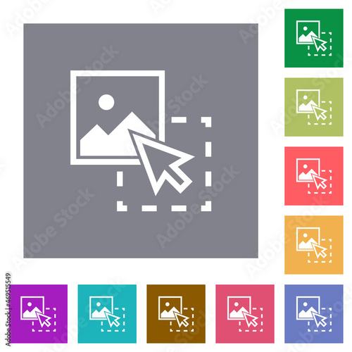 Drag image to upload square flat icons