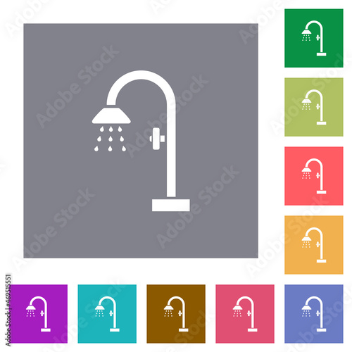 Shower square flat icons
