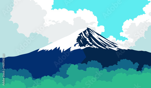 mountain fuji in winter