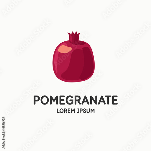 Illustration of a pomegranate in a flat style. Isolated image on a light background. Vector icon.