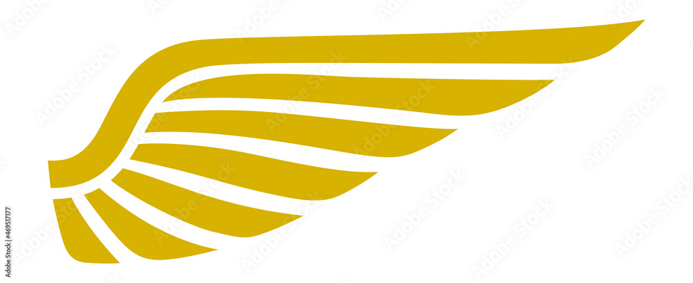 Fototapeta premium Golden wing stencil. Phoenix sign. Flight emblem