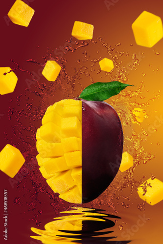 Mango slices with sprinkles