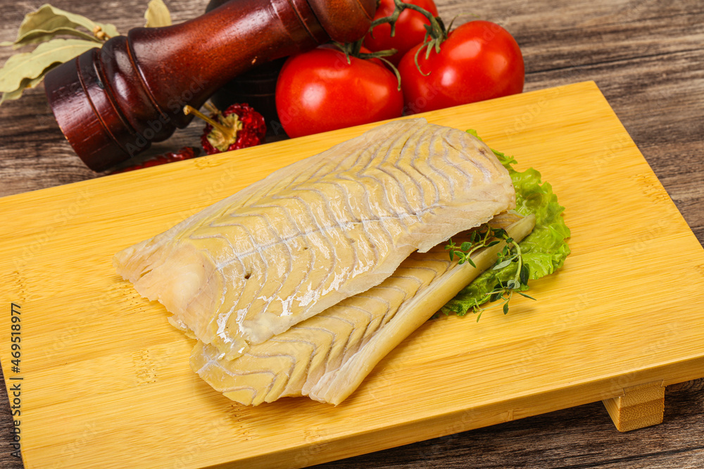 Raw cod fish for cooking