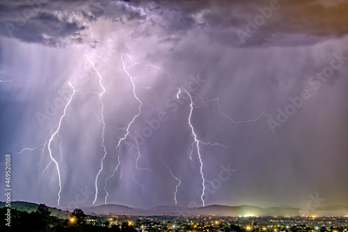 Late night storm during the 2021 Monsoon season rolling into Chino Valley, Arizona