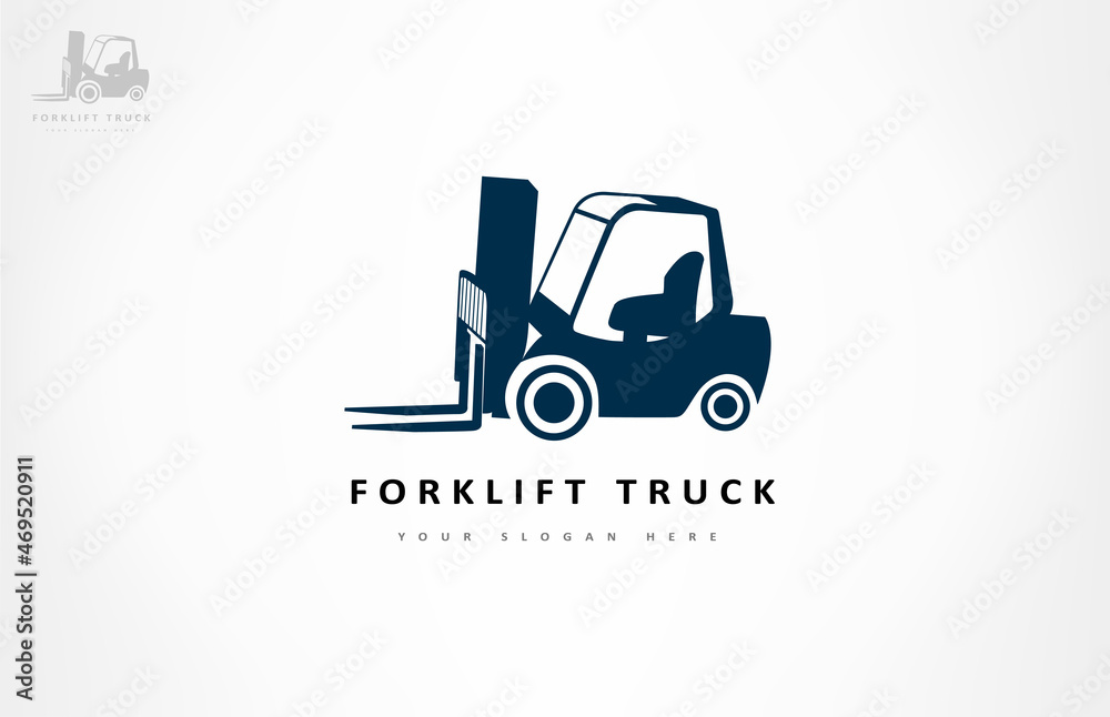 Forklift truck logo vector. Transport for logistics.