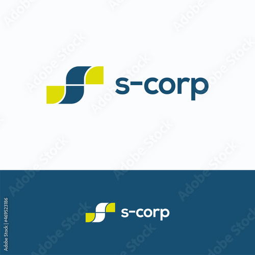 S corp geometry logo. Minimalistic letter S logotype template.