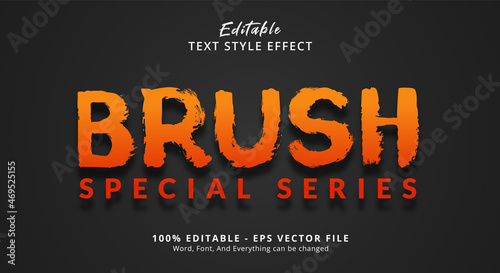 Editable text effect, Brush series text on rebel style effect