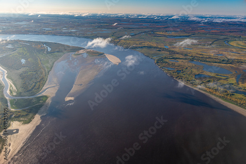 Aerial of the Ob River near Nizhnevartovsk, Khanty-Mansi Autonomous Okrug photo