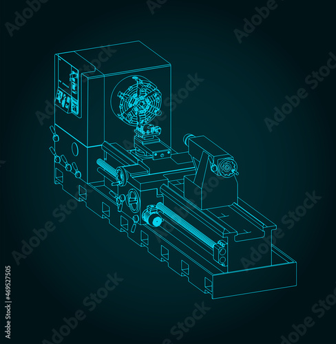 Mechanical lathe illustration