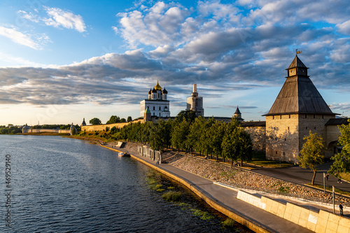 The Kremlin and the Trinity Cathedral in Pskov, UNESCO World Heritage Site, Pskov