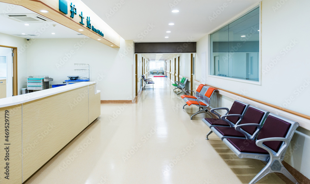 Empty nurses station in hospital Empty nurses station in hospital