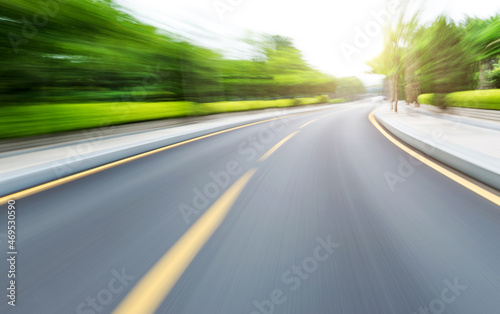 Along the road with motion blur