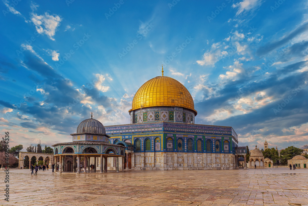 Obraz premium Mosque Dome of the Rock on the Temple Mount, Jerusalem