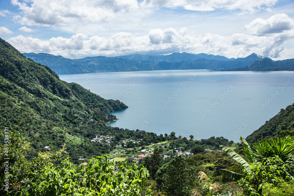 Beautiful Lake Atitlan and the Guatemalan highlands, Solola, Guatemala.