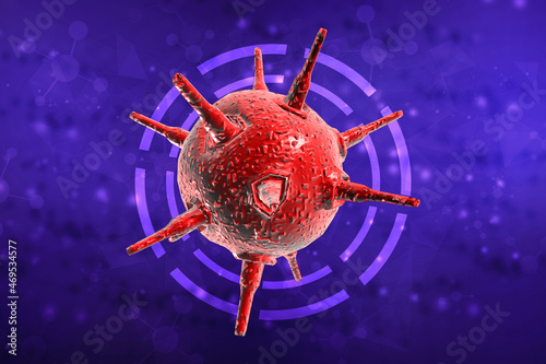 3d rendering Virus bacteria cells background 