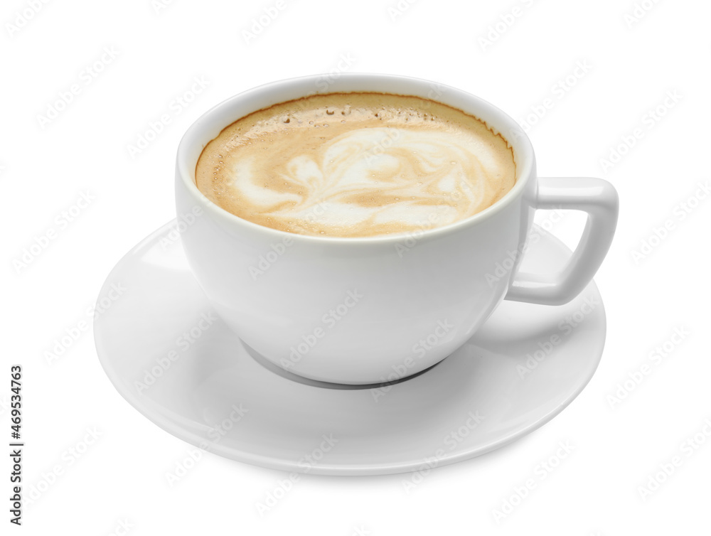 Cup of hot coffee isolated on white Cup of hot coffee isolated on white