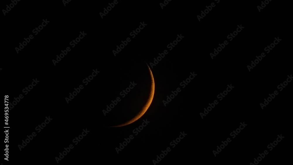 waxing Crescent moon in thick atmosphere waxing Crescent moon in thick atmosphere