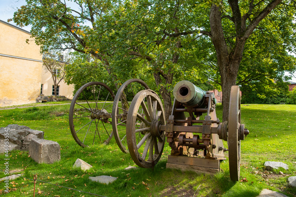 Old cannon in Suomenlinna Fortress, Helsinki, Finland